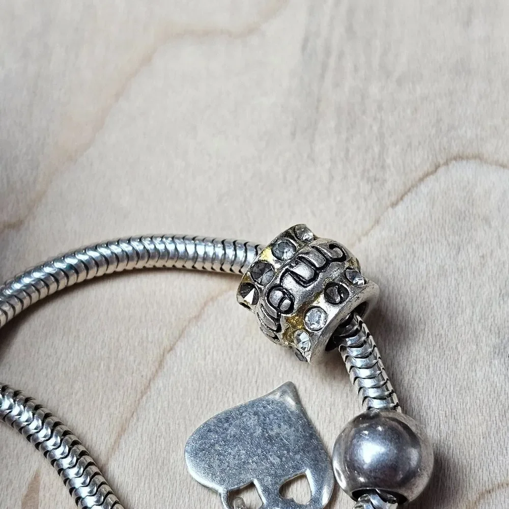 925 Sterling Silver Charm Bracelet Mom Theme Italy Chain Thai Charms IBB Gift